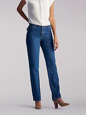 Women’s 100% Cotton Relaxed Fit Straight Leg Jean (Petite) | Women's Jeans | Lee® Product Image