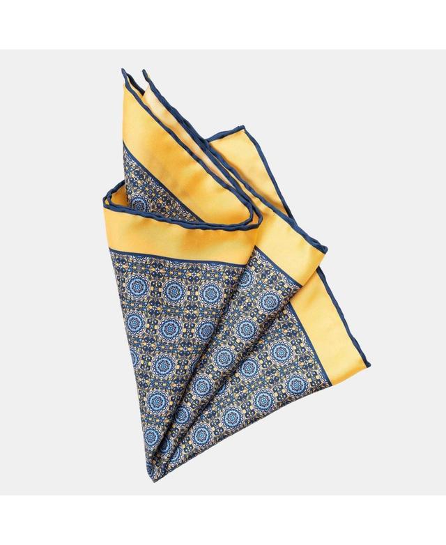 Fiastra - Large Silk Pocket Square for Men - Yellow Product Image