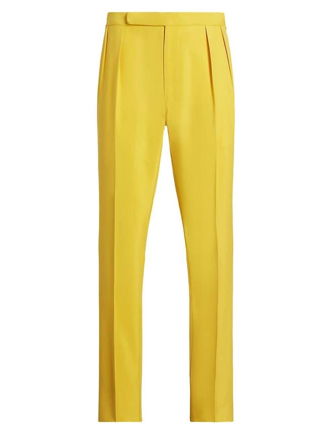 Mens Gregory Pleated Silk Trousers Product Image