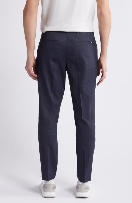 Relaxed-fit Trousers In A Linen Blend In Dark Blue Product Image