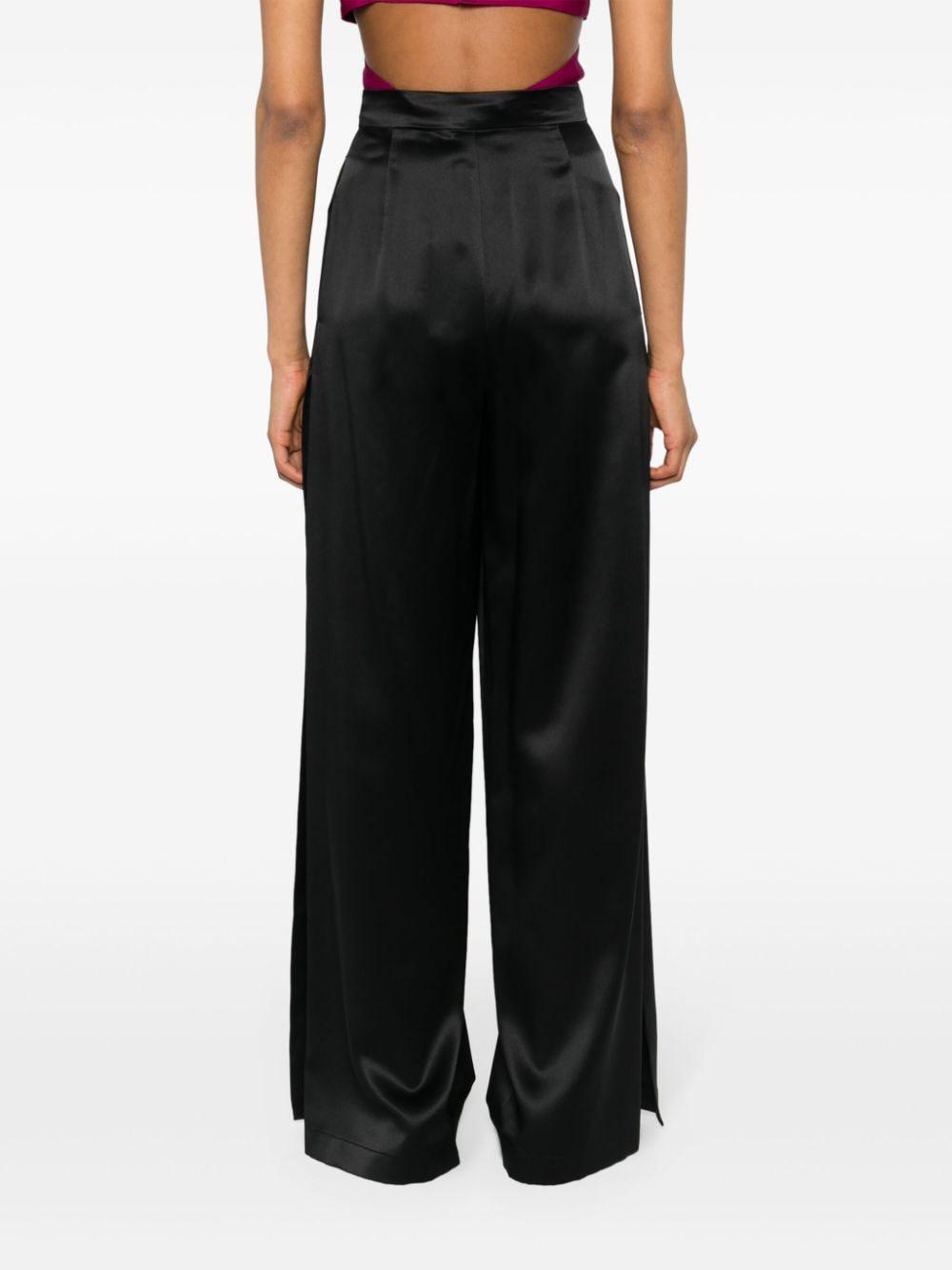 Fiesta Silk Flared Trousers In Black Product Image