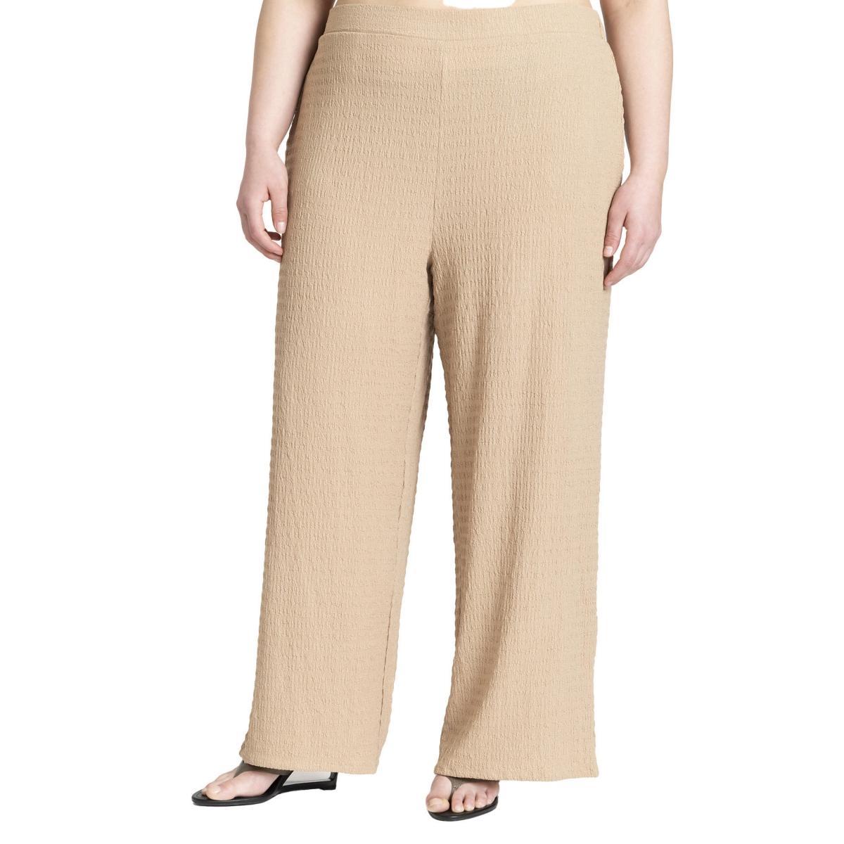 Eloquii Womens Pintuck Detail Linen Trouser product image