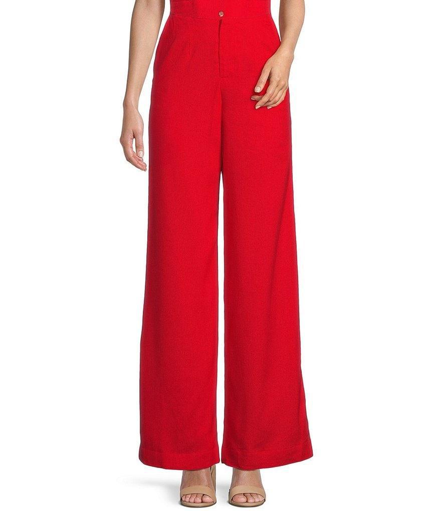 GB High Waisted Coordinated Linen Blend Pants Product Image