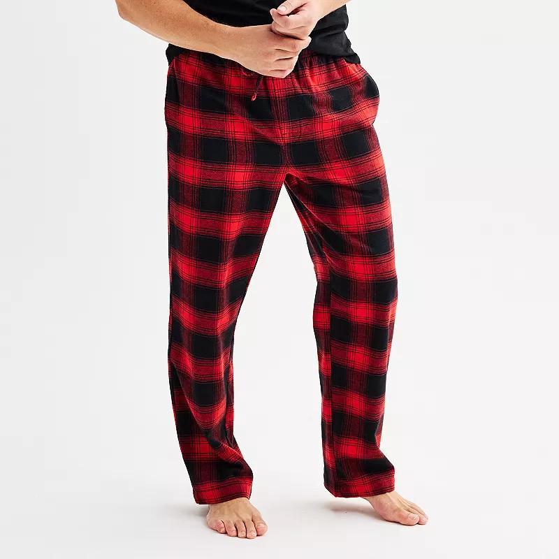 Mens Sonoma Goods For Life Flannel Drawstring Pajama Pants Iron Ore Plaid Product Image