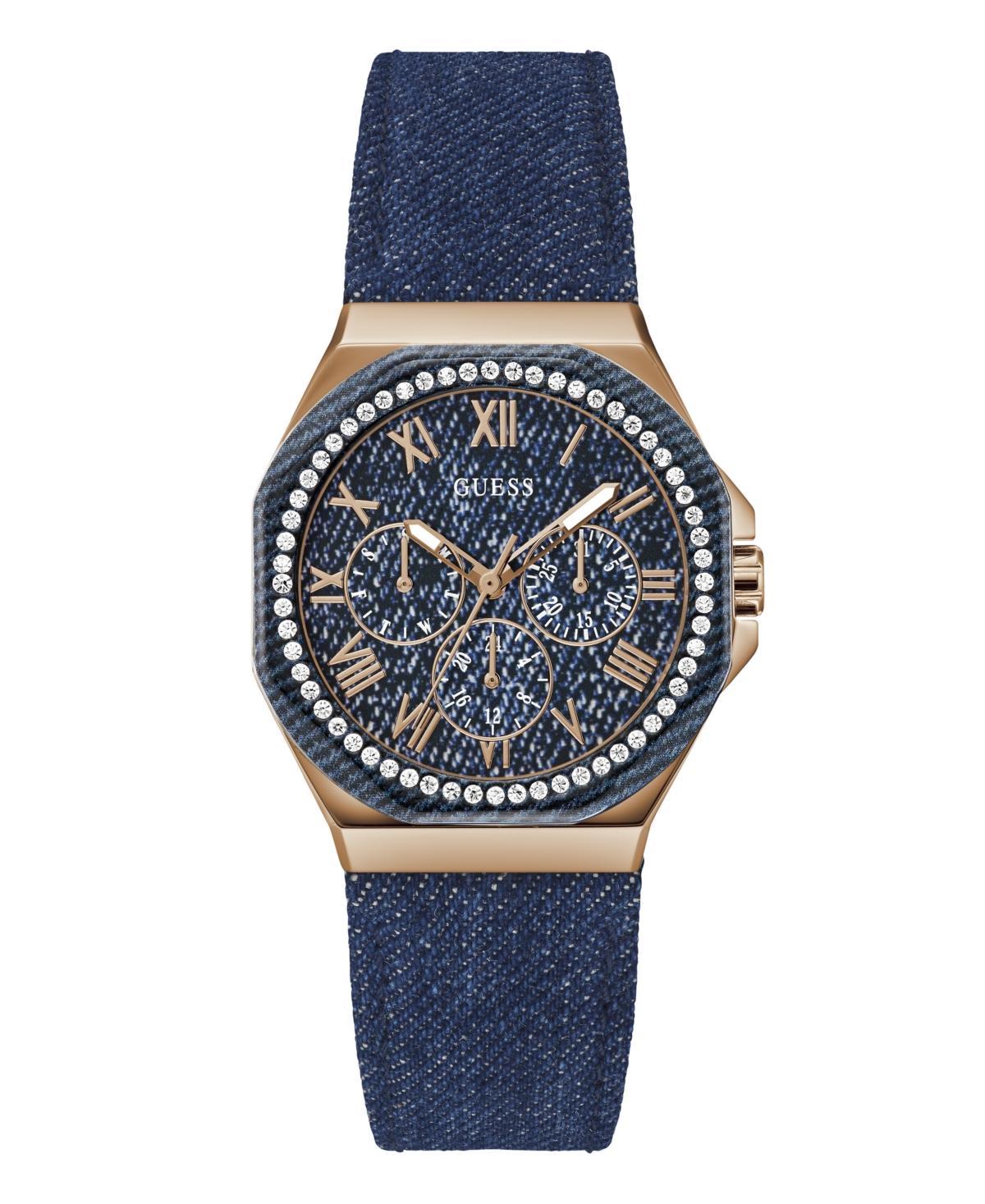 Guess Womens Multi-Function Blue Denim Watch 36mm - Blue Product Image