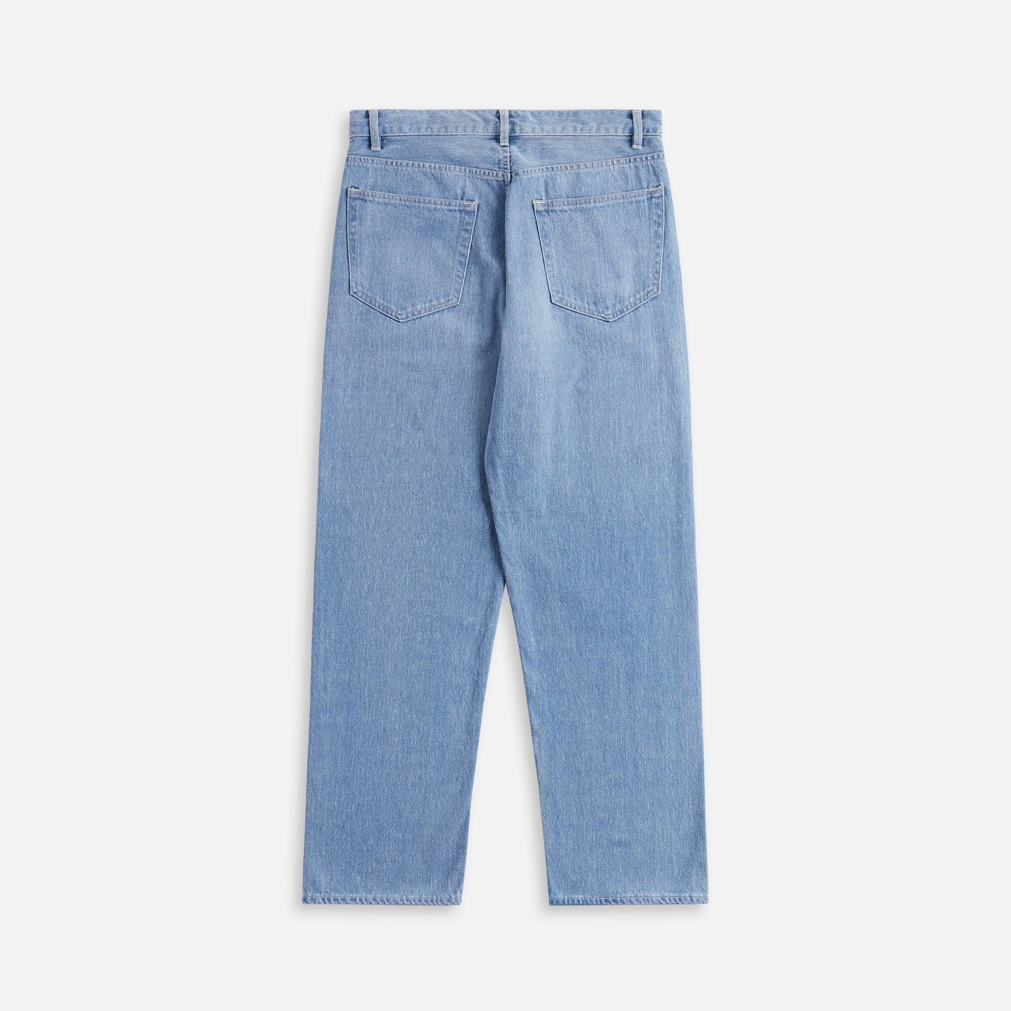 Auralee Selvedge Faded Light Denim Wide Pants - Light Indigo Male Product Image