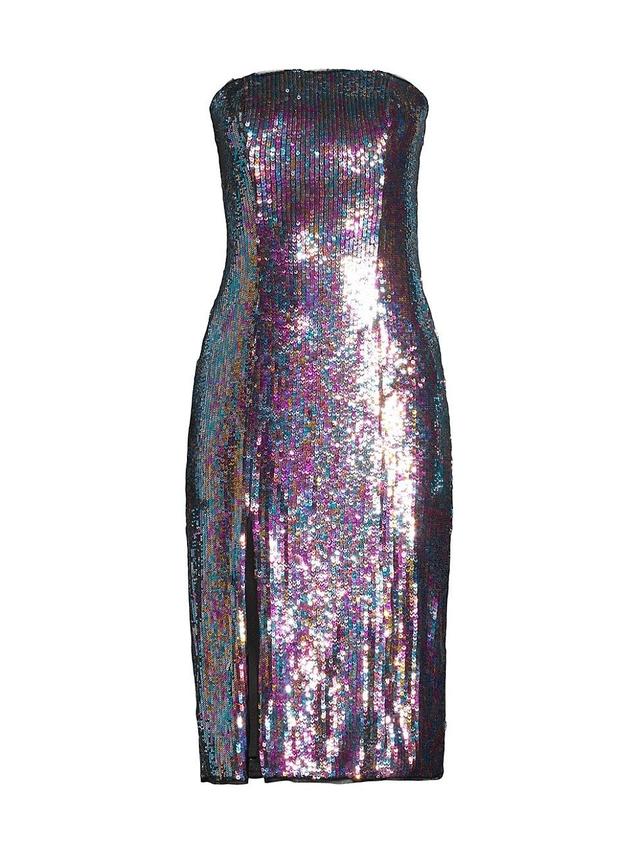 Womens Sequined Strapless Midi-Dress Product Image