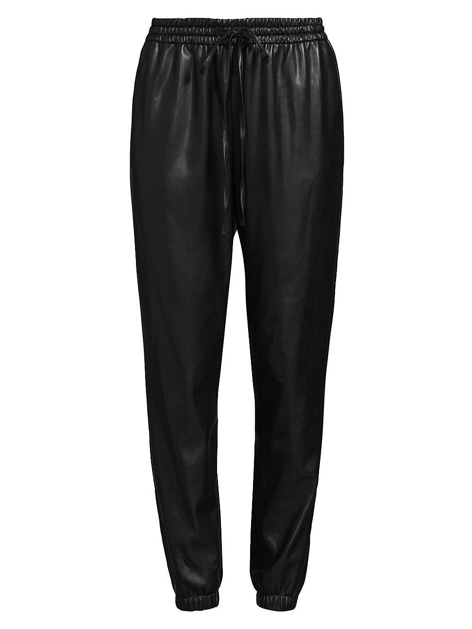 Womens Faux Leather Joggers Product Image