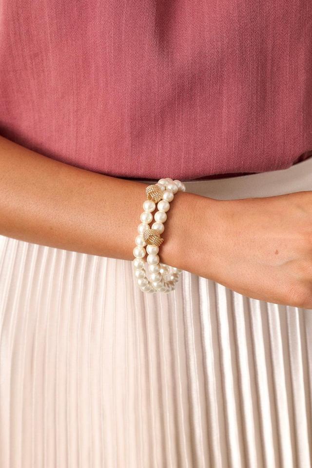 New Beginnings Ivory Pearl & Gold Bracelet Set Product Image