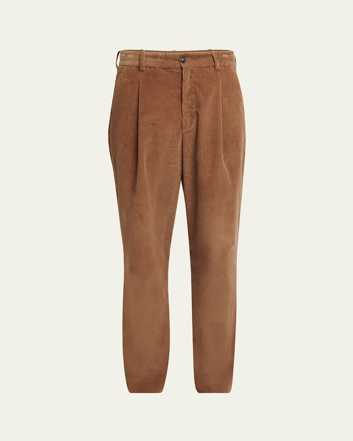 Mens Corduroy Straight-Leg Trousers Product Image