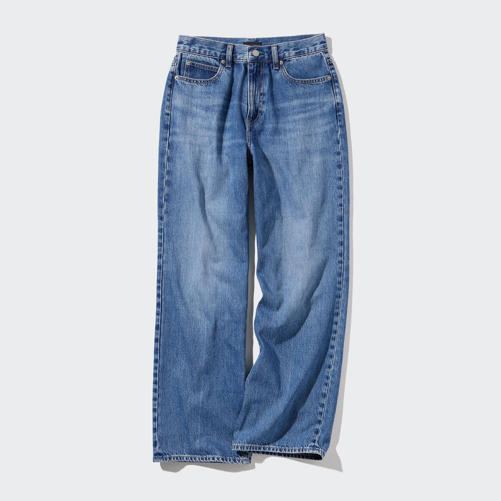 Womens Wide Straight Jeans Blue 26 inch UNIQLO US Product Image