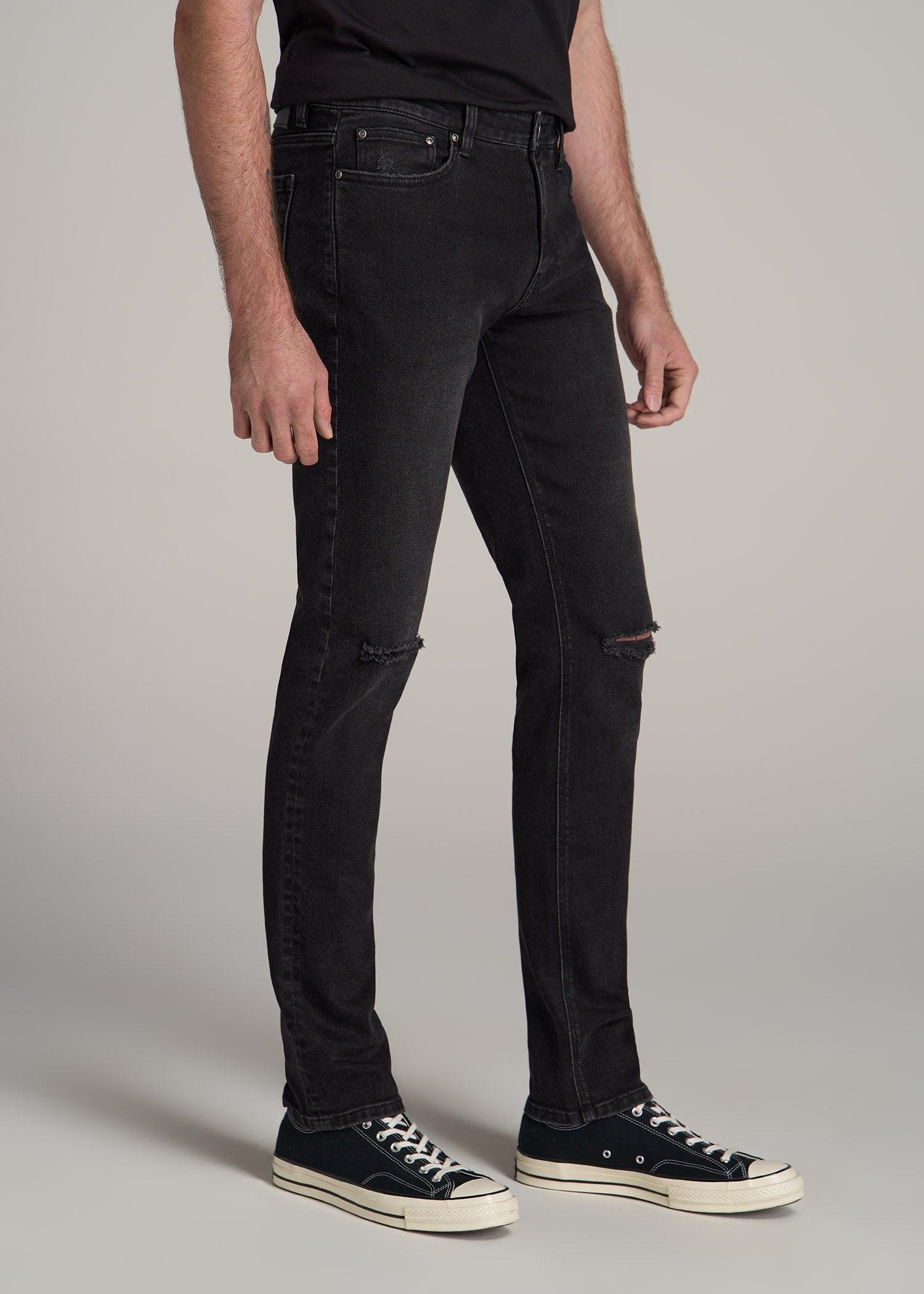 Dylan SLIM-FIT Jeans for Tall Men in Distressed Onyx Black Wash Product Image