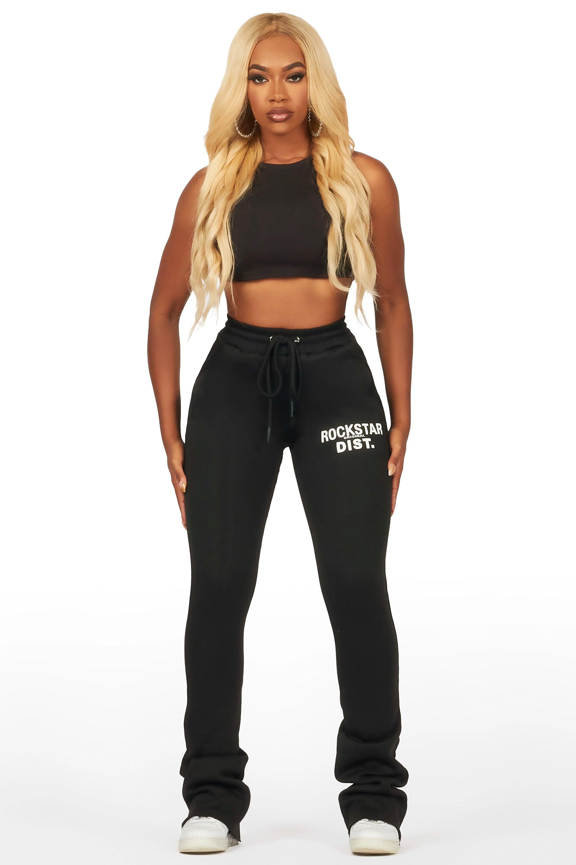 Juliana Black Super Stacked Track Pant Female Product Image