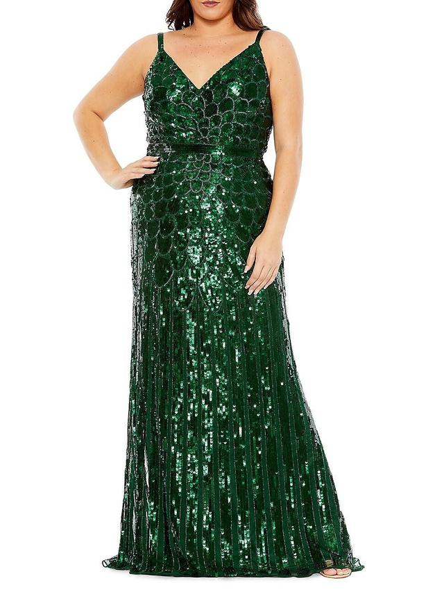 Womens Metallic Trumpet Gown Product Image