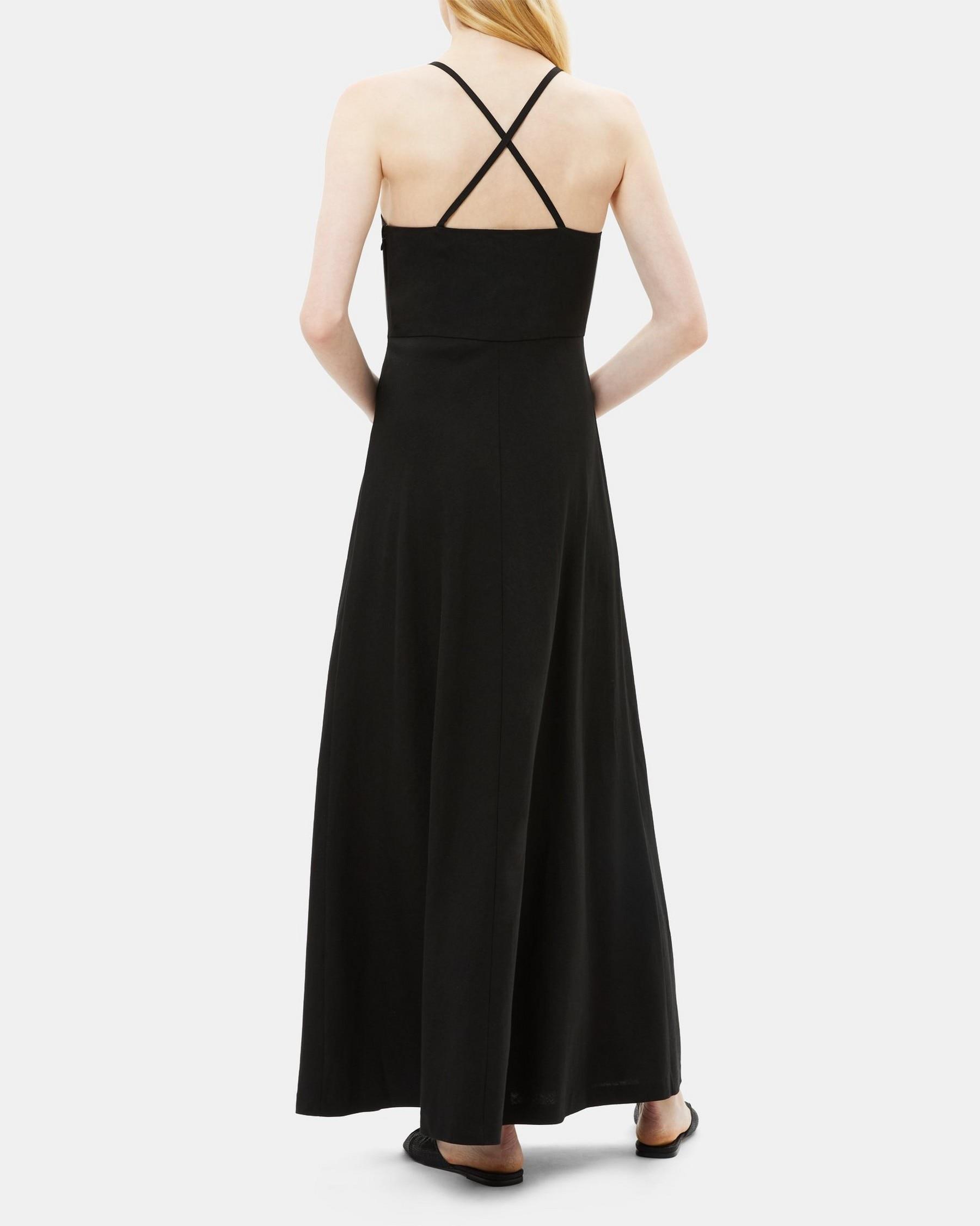 Cross-Back Dress in Linen Product Image