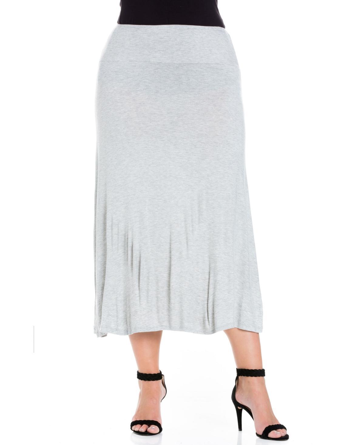 24seven Comfort Apparel Plus Size Maxi Skirt Product Image