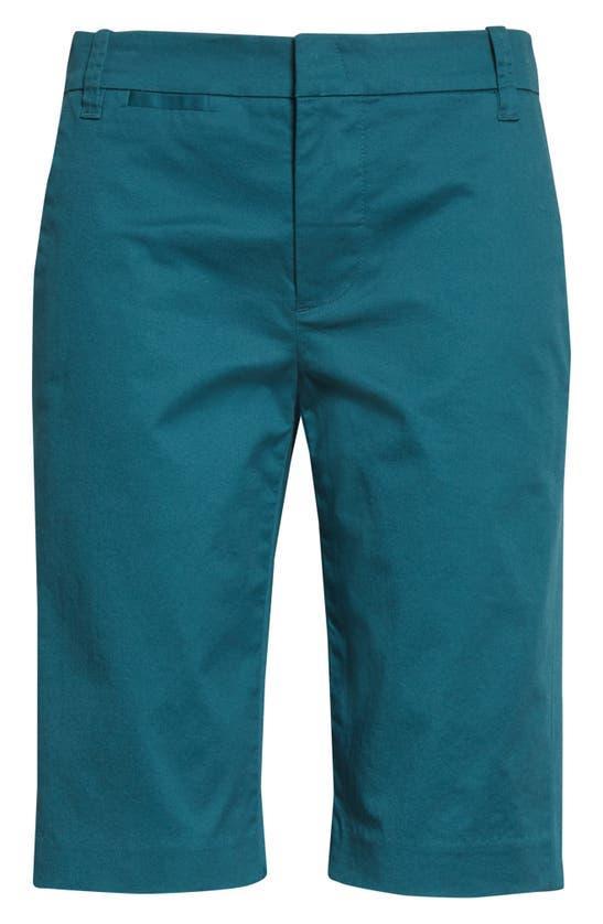 Coin-pocket Cotton Bermuda Shorts In Blue Product Image