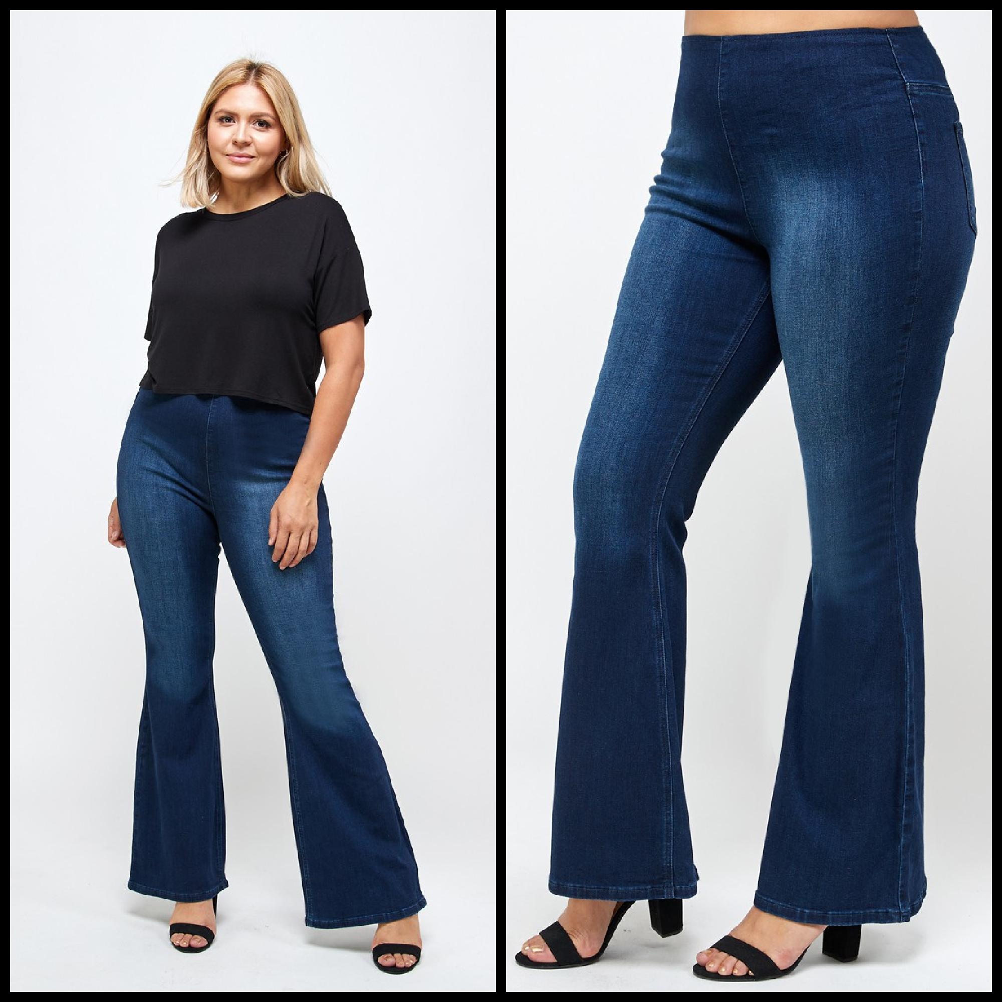 Plus Midnight Moon Flare Jeans Product Image