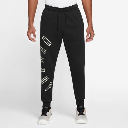 Jordan Mens Jordan FLT MVP Fleece Pants - Mens Black/Sail Product Image