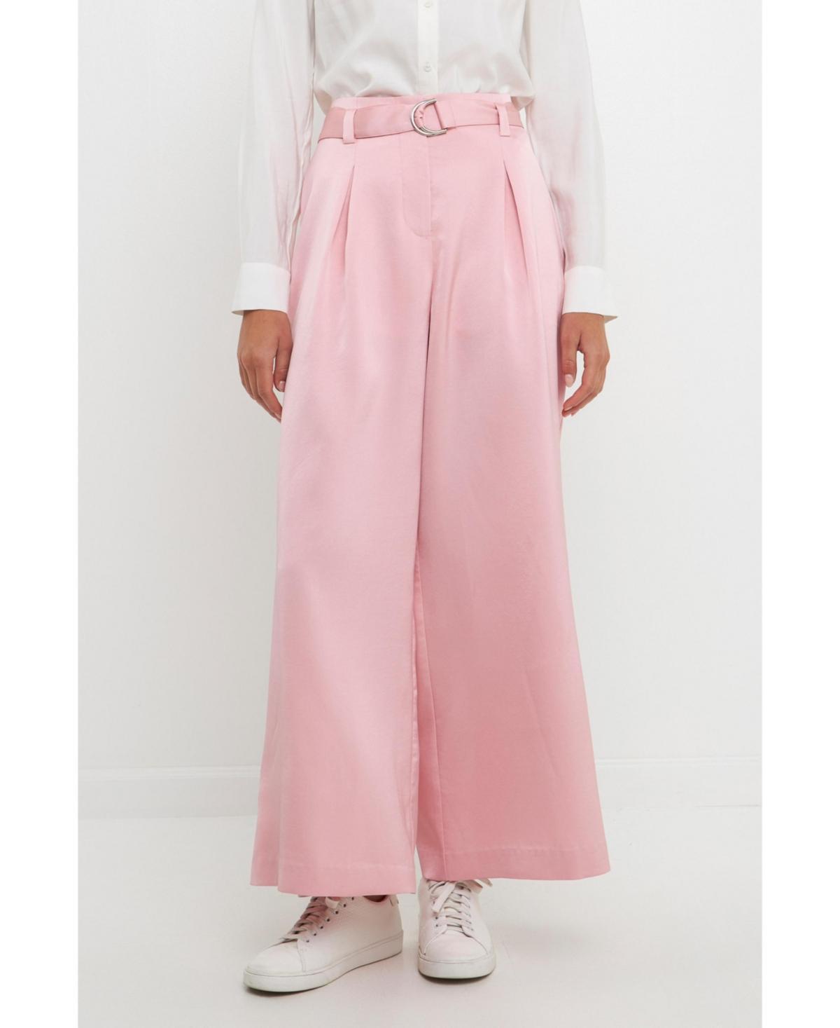 English Factory Satin Wide Leg Ankle Pants Product Image