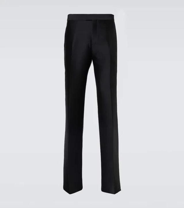 BURBERRY Wool And Silk Suit Pants In Black Product Image