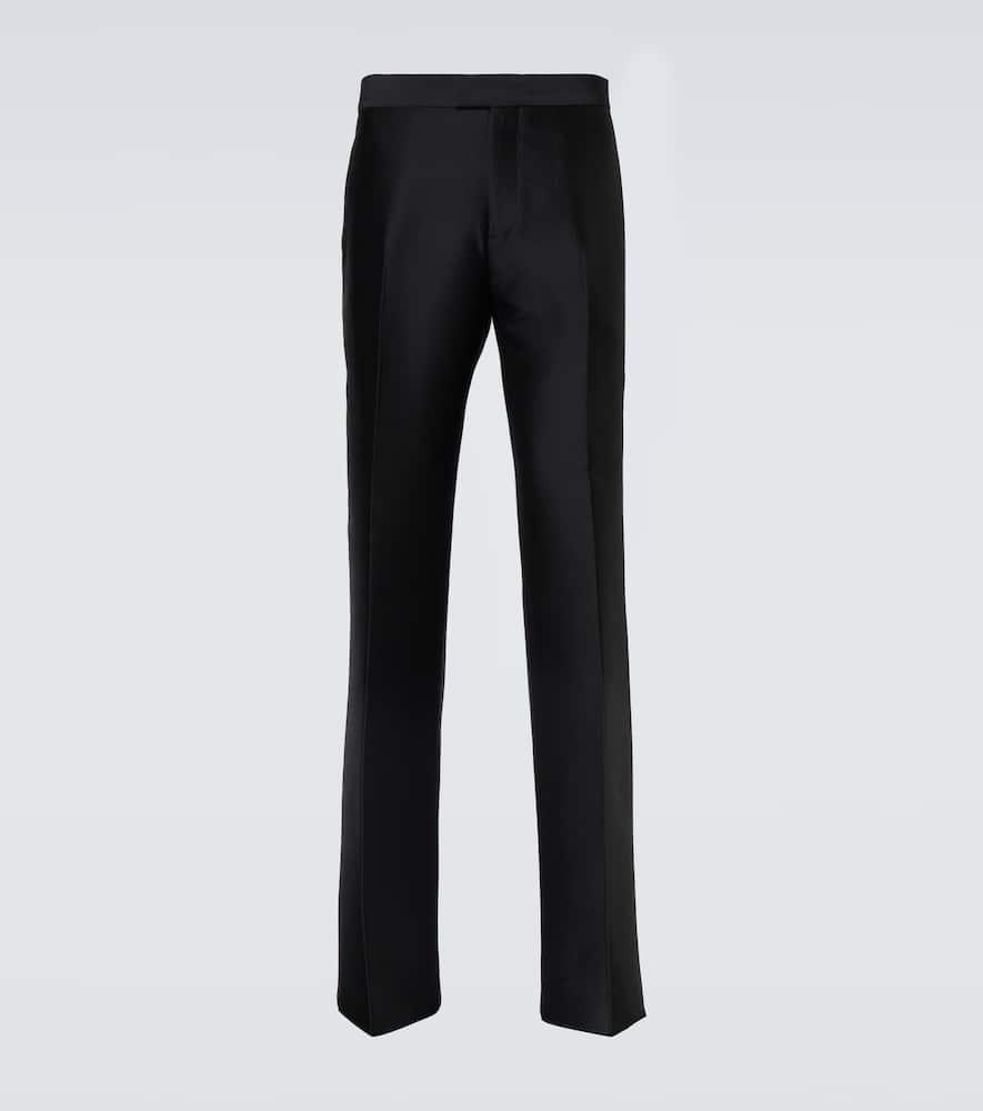 BURBERRY Wool And Silk Suit Pants In Black Product Image