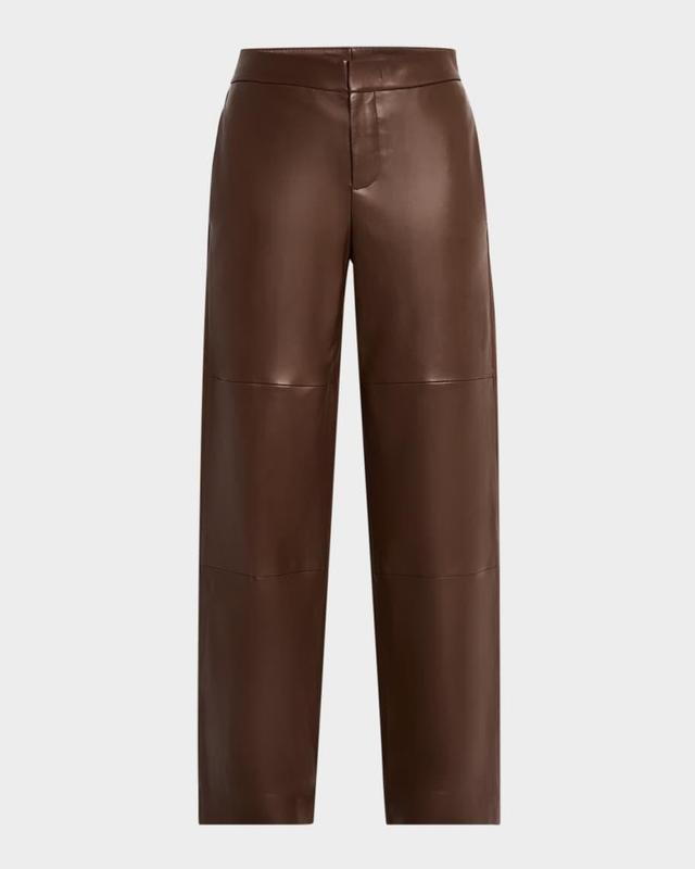 Wide-Leg Leather Utility Pants Product Image