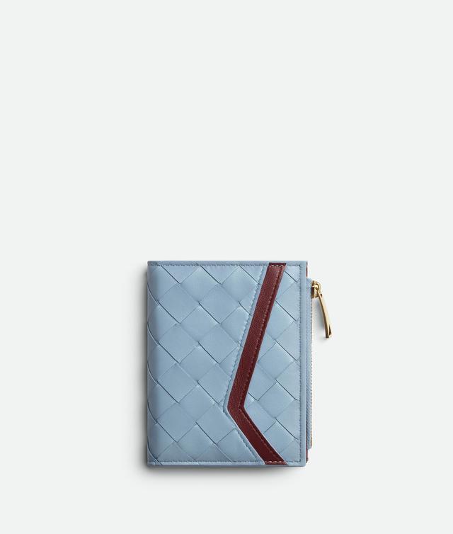 Women's Intrecciato Check Small Bi-Fold Wallet in Ice/cherry Product Image