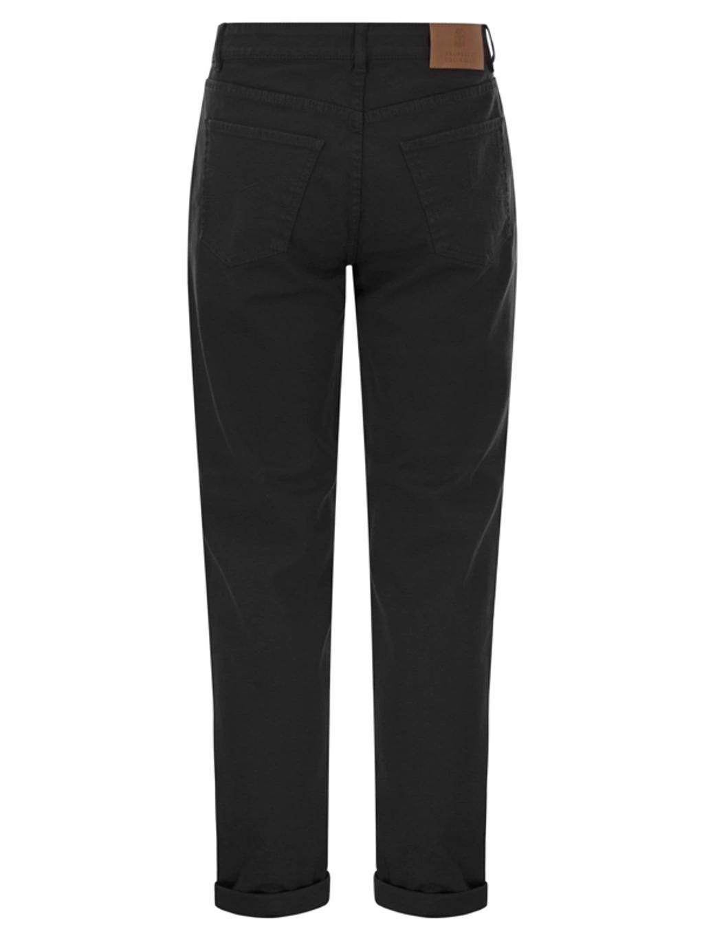 BRUNELLO CUCINELLI Five-pocket Traditional Fit Trousers In Light Comfort-dyed Denim In Black Product Image