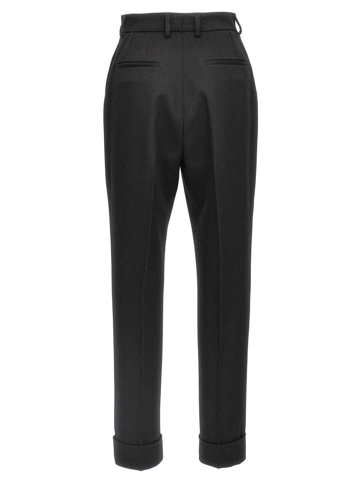 Turned-up Hem Tailored Trousers In Nero Product Image