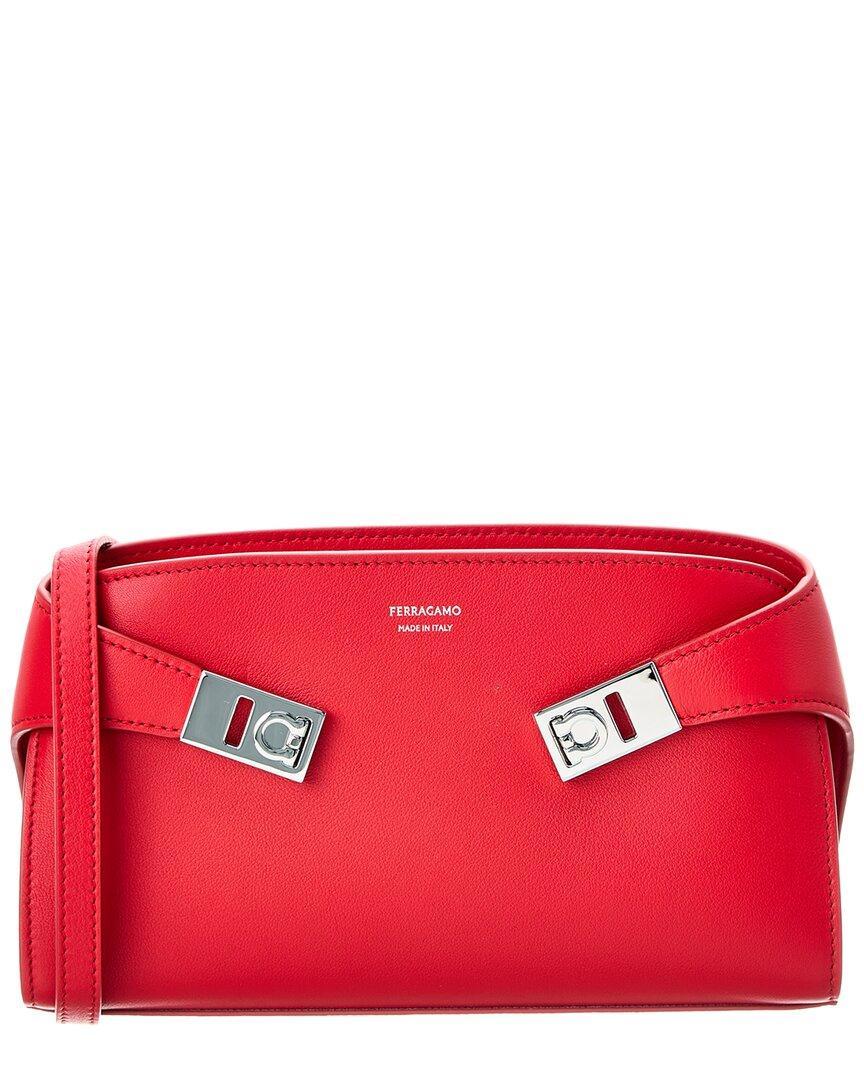 Hug Mini Leather Crossbody In Red Product Image