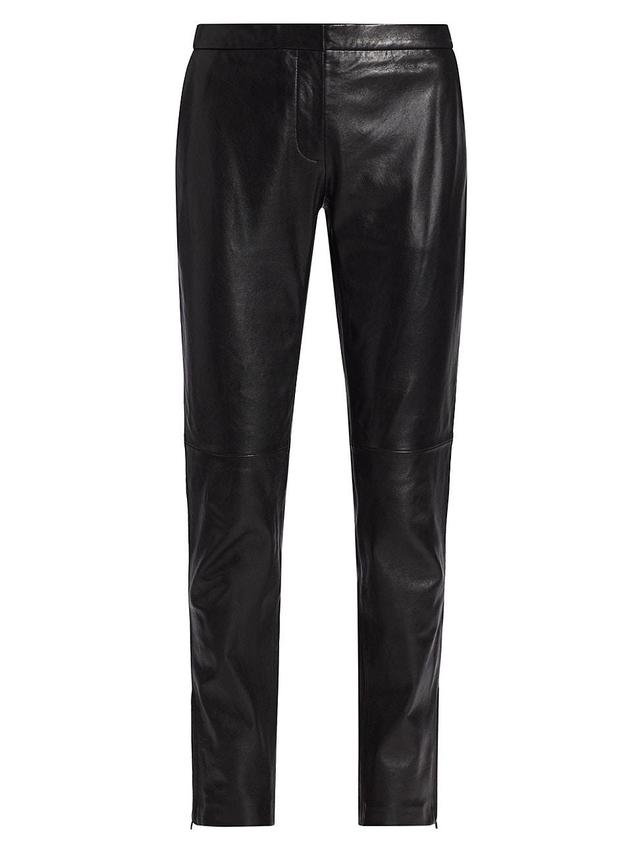 Womens Straight-Leg Sheep Leather Pants Product Image