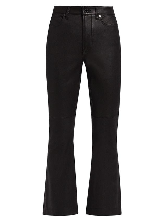 Womens Carson Leather High-Rise Ankle Flare Pants Product Image