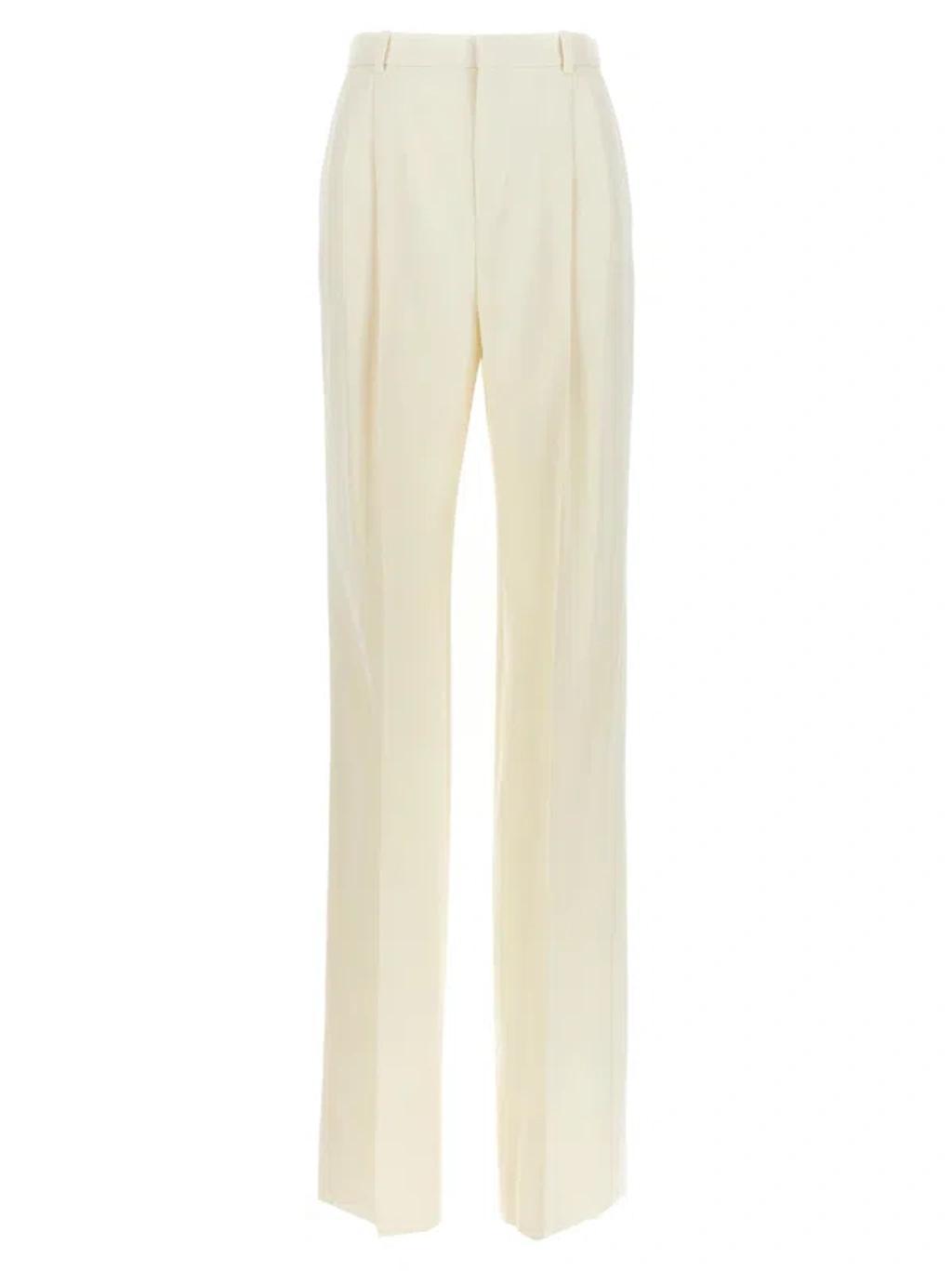 Gabardine Trousers Pants In White Product Image