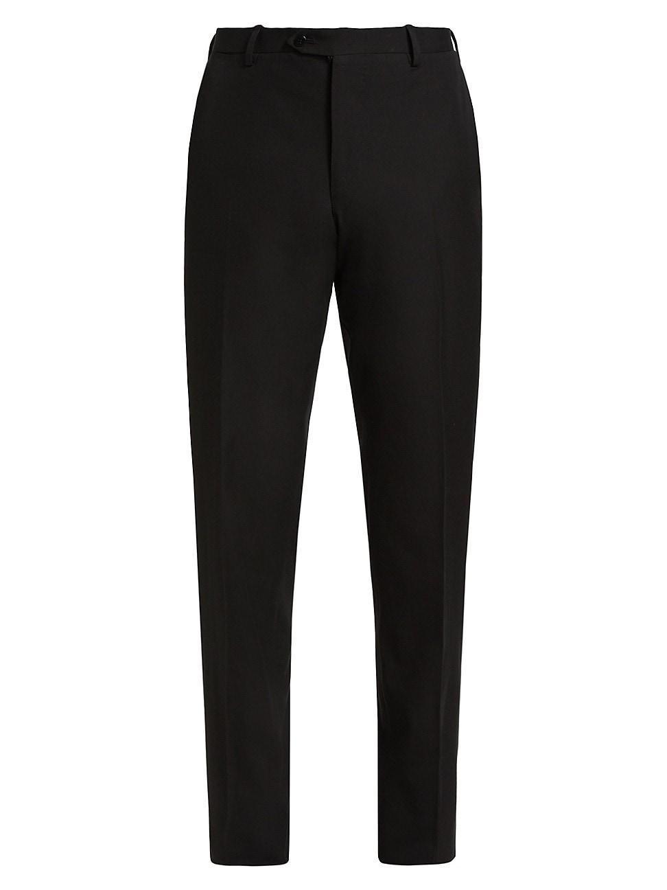 Mens Cotton Flat-Front Trousers Product Image