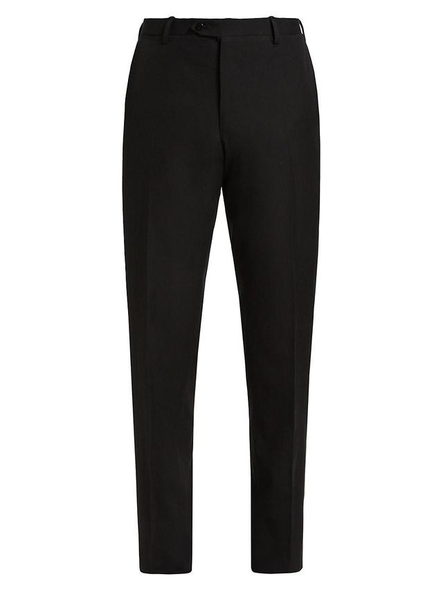 Mens Cotton Flat-Front Trousers Product Image