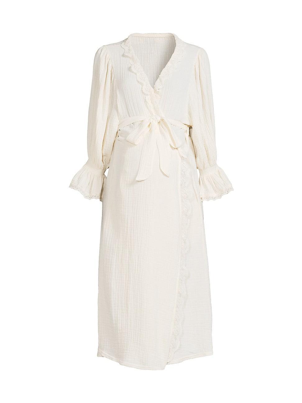 Womens Laced Muslin Gauze Robe Product Image