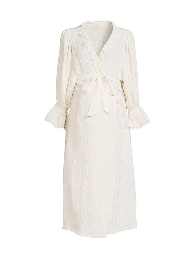 Womens Laced Muslin Gauze Robe Product Image