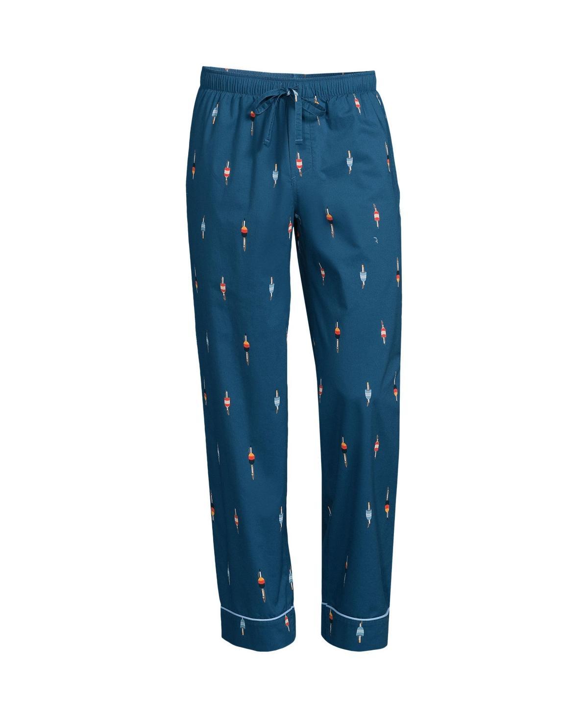 Big & Tall Lands End Essential Pajama Pants, Mens Red Navy Flower Product Image