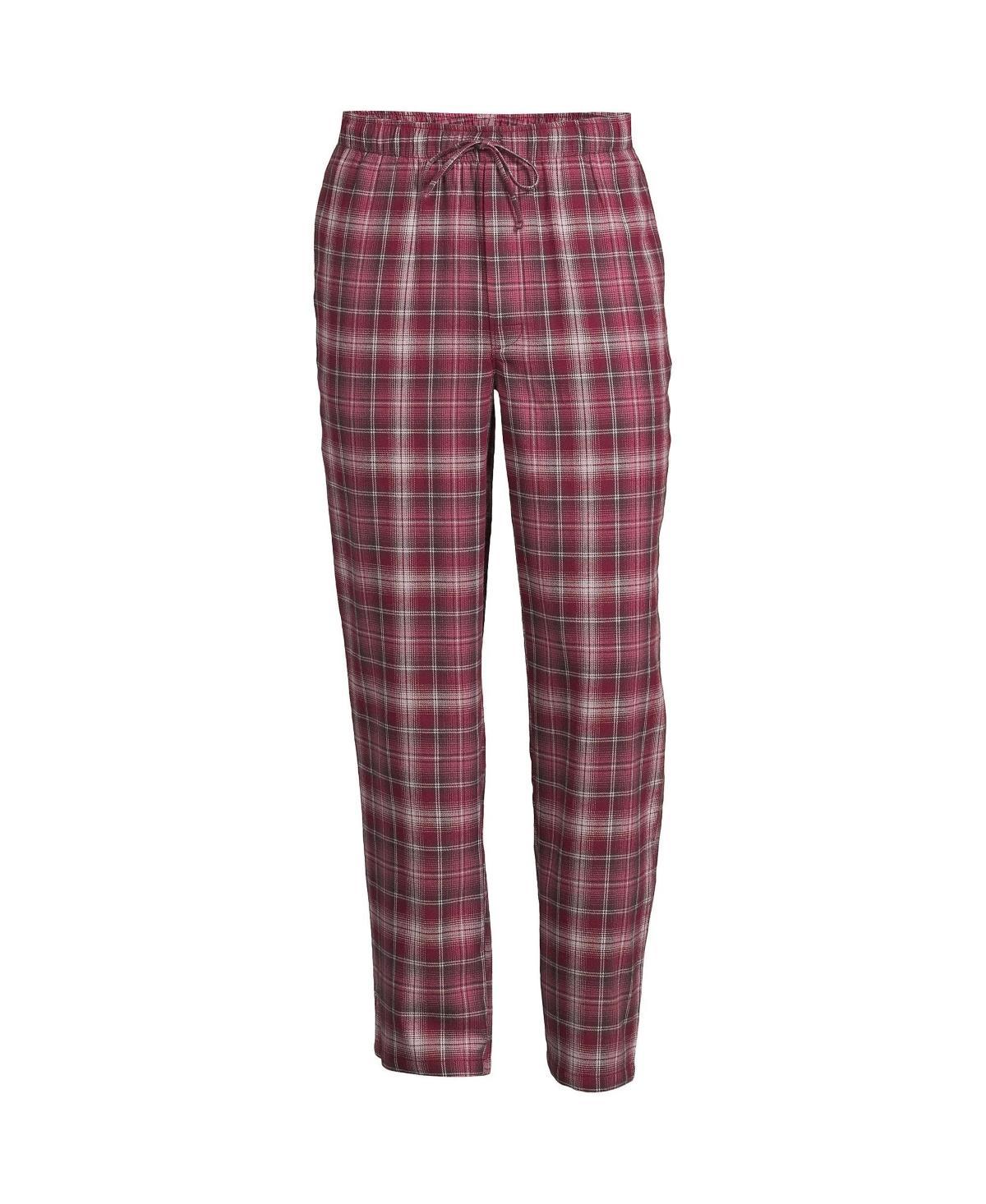 Big & Tall Lands End Flannel Top & Bottoms Pajama Set, Mens Red Shadow Product Image