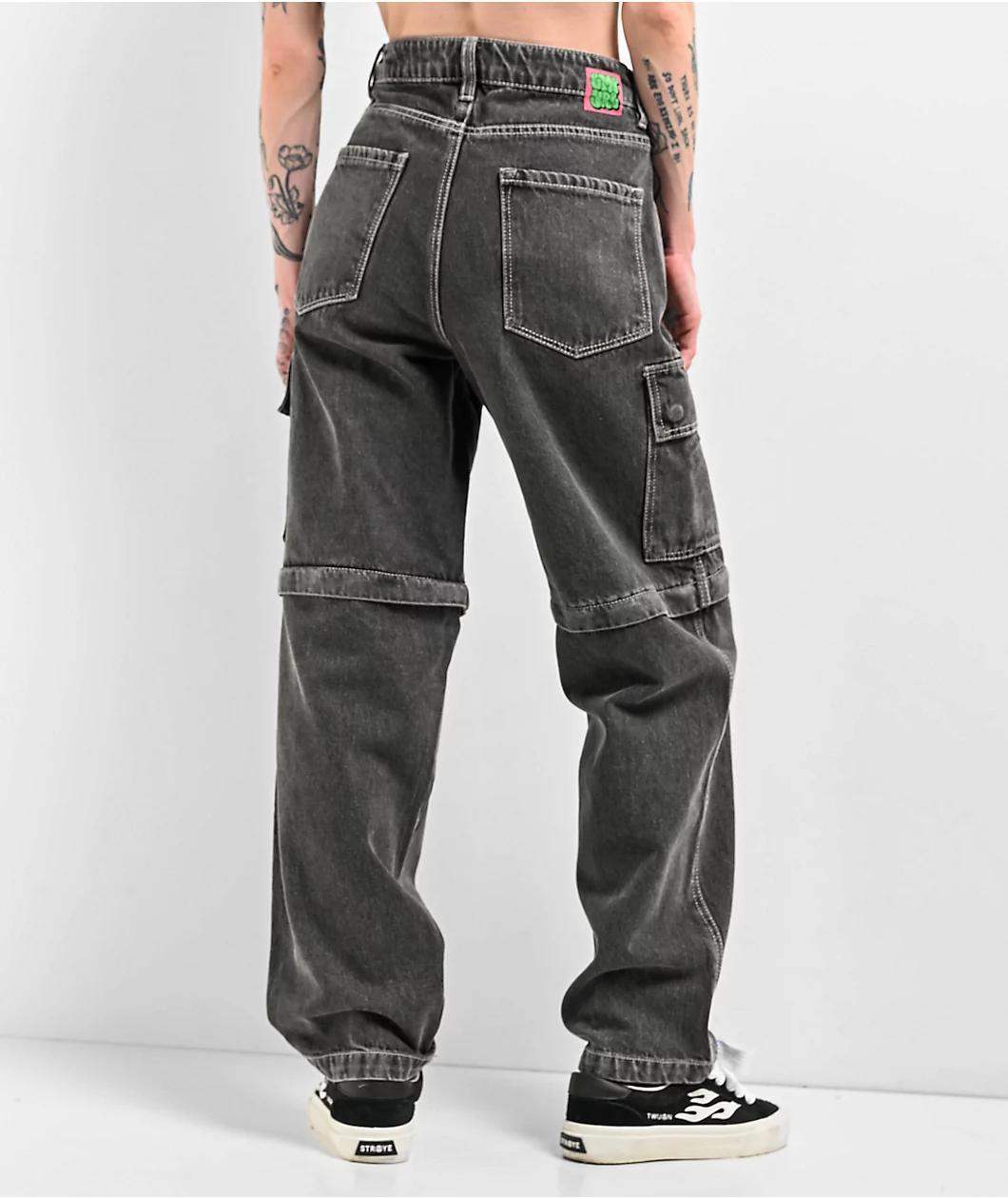 Empyre Tori Charcoal Zip Off Cargo Skate Jeans Product Image