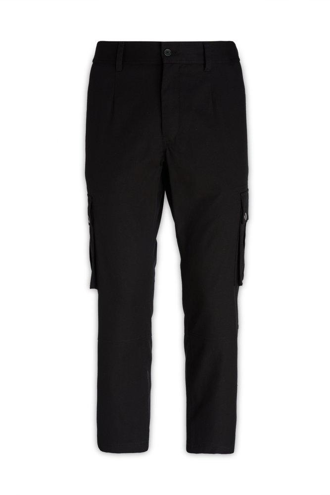 Cotton Cargo Pants With Branded Tag In Black Product Image