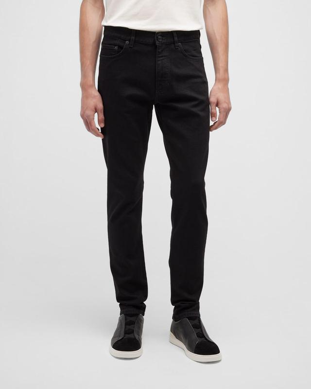 Mens 5-Pocket Black Wash Denim Jeans Product Image