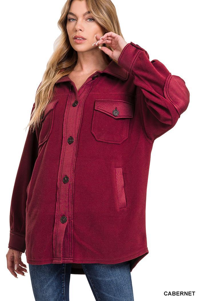 Oversized Basic Fleece Shacket Product Image