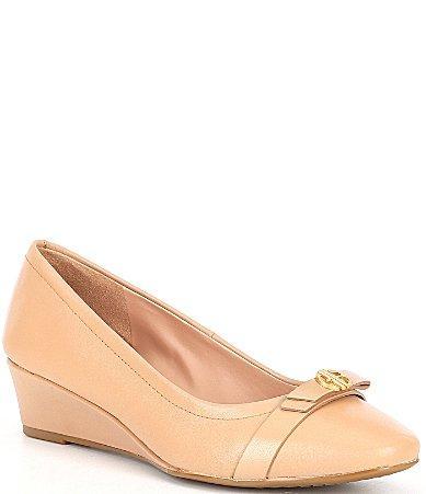 Cole Haan Malta Leather Bow Wedges Product Image