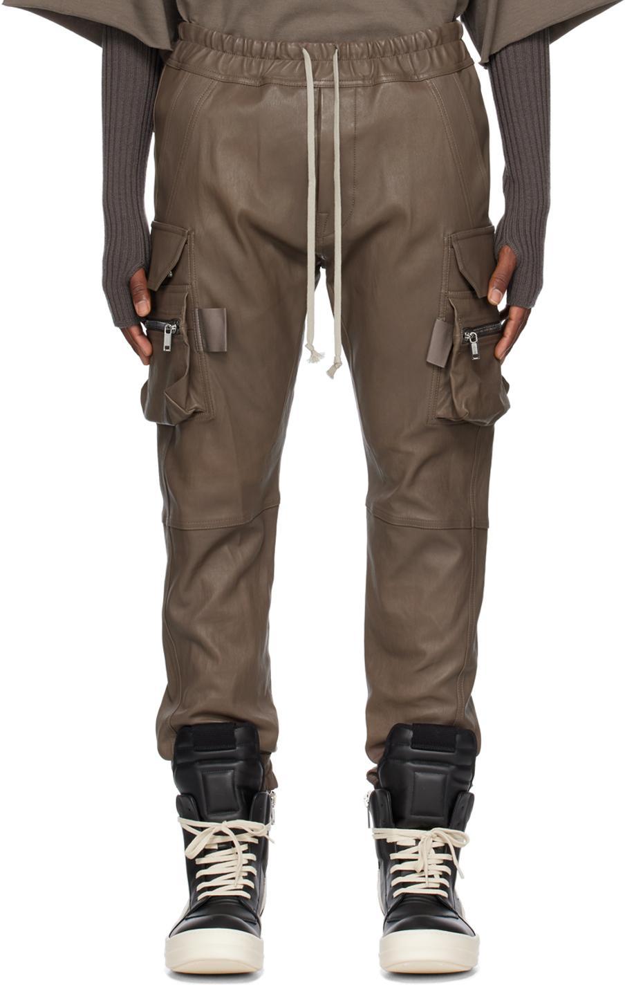 Tan Mastodon Leather Pants In 34 Dust product image