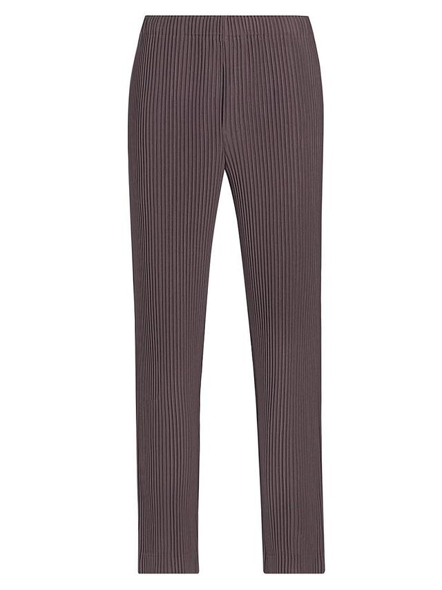 Mens Pleated Straight-Fit Trousers Product Image