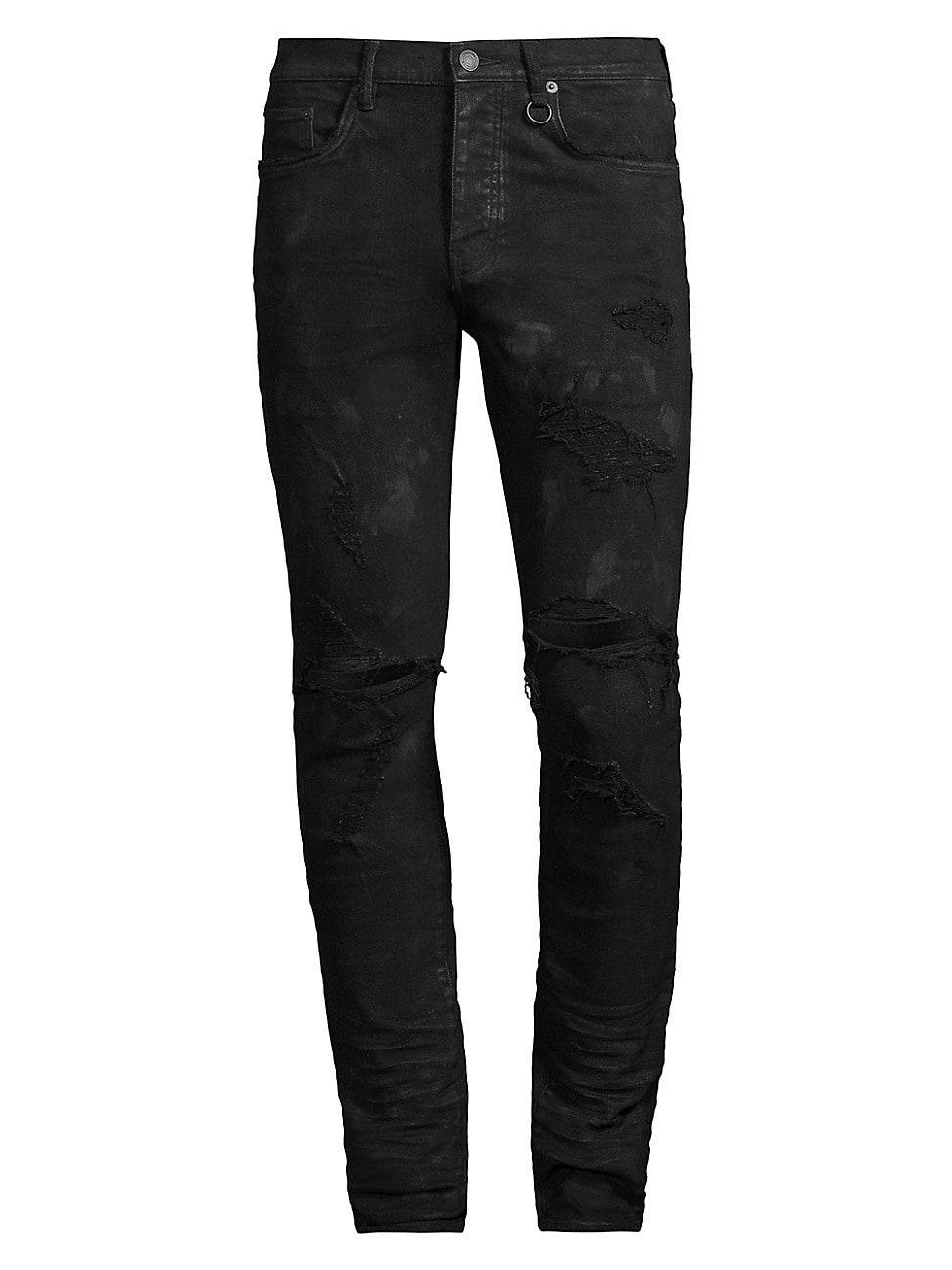 Mens Stretch Destroyed Slim-Fit Jeans Product Image