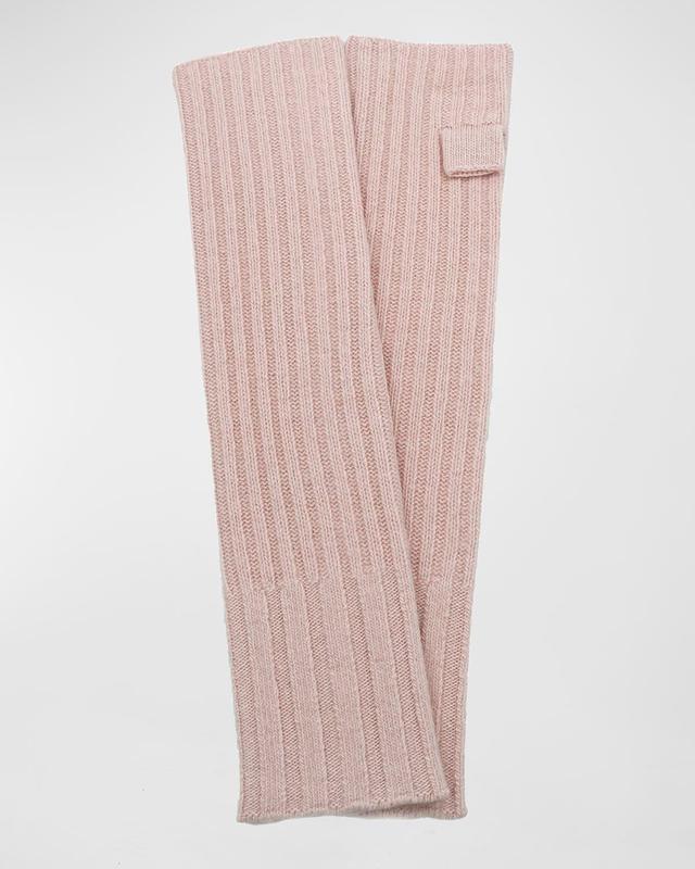 Long Ribbed Fingerless Cashmere Gloves Product Image