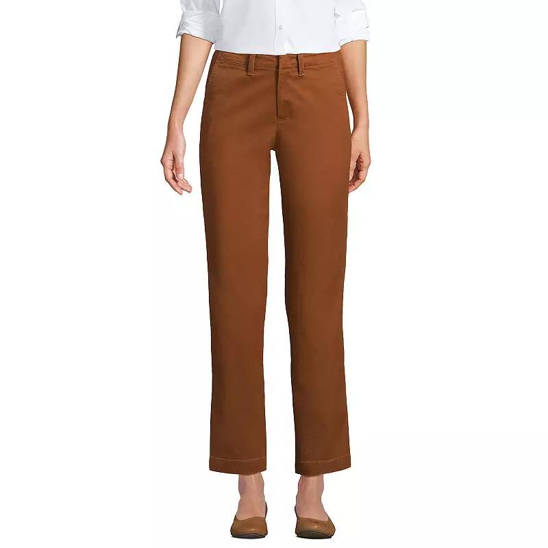 Womens Lands End Mid Rise Classic Straight Leg Chino Ankle Pants Product Image